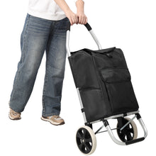 Load image into Gallery viewer, Foldable Shopping Trolley With Wheels And Removable Waterproof Bag - Black
