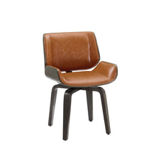 Load image into Gallery viewer, Upholstered Faux Leather Curved Back Dining Side Chair - Light Brown
