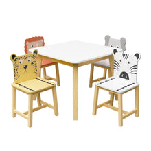 Load image into Gallery viewer, Kids Table And Chair Set With Cartoon Animals Design - White
