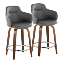 Load image into Gallery viewer, Boyne - Contemporary Fixed Height Counter Stool With Swivel With Round Footrest (Set of 2)
