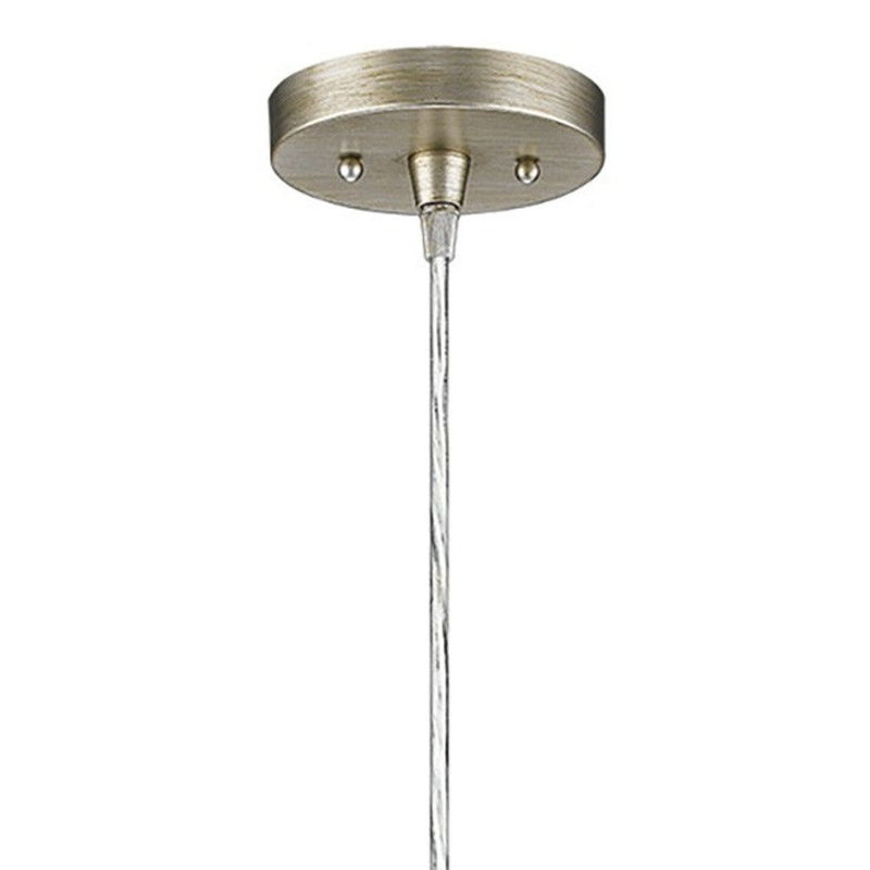 Metal Hanging Light With Dome Shade - Silver