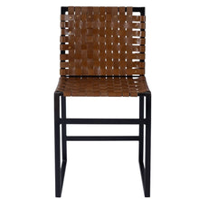 Load image into Gallery viewer, 33.25" Faux Leather Side Chair - Brown / Black

