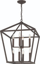 Load image into Gallery viewer, Candle Style Eight Light Metal Dimmable Chandelier - Bronze
