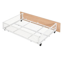 Load image into Gallery viewer, Full Over Twin &amp; Twin Bunk Bed, Metal Triple Bunk Bed with Drawers and Guardrails, White
