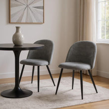Load image into Gallery viewer, Upholstered Fabric Dining Side Chairs (Set of 2) - Gray / Black
