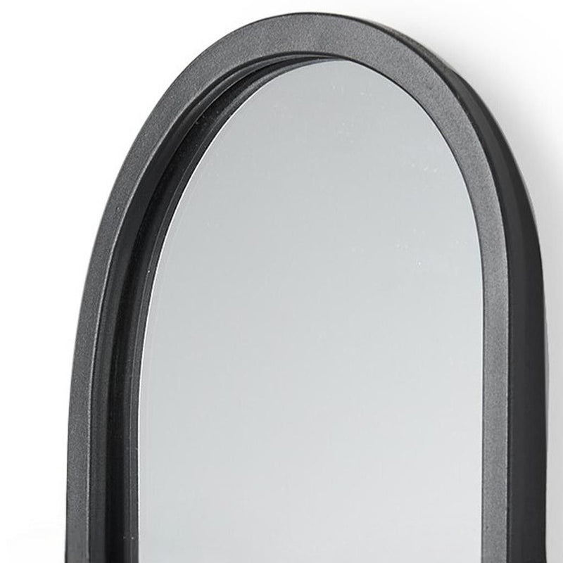 Bottle Mirrored Oval Wall Vase - Black / Clear