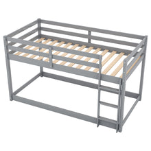 Load image into Gallery viewer, Twin over Twin Floor Bunk Bed with Ladder , Gray(Old SKU:WF281727AAE/WF286602AAE)
