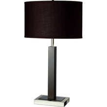Load image into Gallery viewer, Polyresin Table Lamp With Brown Classic Drum Shade - Black
