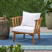 Load image into Gallery viewer, Outdoor Club Chair With Curved Backrest And Frame - White
