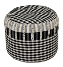 Load image into Gallery viewer, Cotton Round Ottoman - Black
