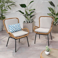 Load image into Gallery viewer, Outdoor Wicker Club Chair With Cushions (Set of 2)
