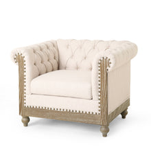 Load image into Gallery viewer, Fabric Upholstered Club Chair With Scrolled Tuxedo Arms

