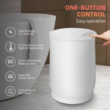 Load image into Gallery viewer, Luxury Bucket Towel Warmers, Large Towel Warmers For The Bathroom, Fits Up To 2 Oversized Towels - White

