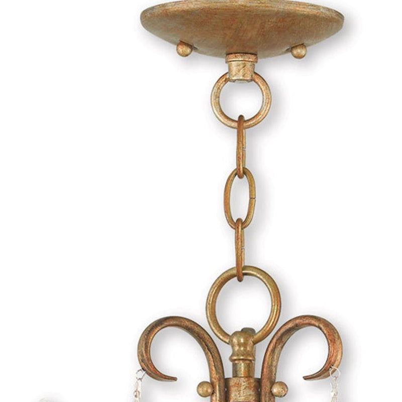 15" Three Light Dimmable Chandelier With Shades - Gold
