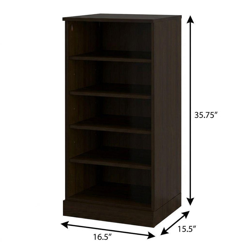 Ten Pair Solid Woodshoe Storage Cabinet (752054) - Espresso
