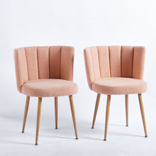 Load image into Gallery viewer, Modern Dining Chair (Set of 2) With Iron Tube Wood Color Legs, Shorthair Cushions And Comfortable Backrest, Suitable For Dining Room, Living Room, Cafe, Simple Structure
