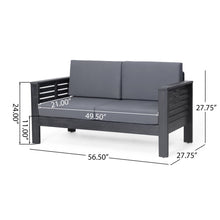Load image into Gallery viewer, Acacia Wood Loveseat And Coffee Table Set With Cushions
