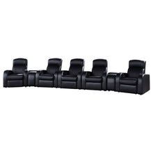 Load image into Gallery viewer, Franky - 7 Piece Seater Home Theater Set, Reclining Chairs &amp; Storage Consoles - Black
