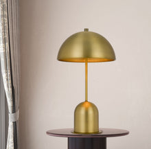 Load image into Gallery viewer, Metal Desk Table Lamp With Antiqued Brass Dome Shade - Antiqued Brass
