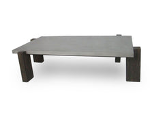 Load image into Gallery viewer, Concrete Rectangular Coffee Table - Walnut And Dark Gray
