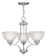 Load image into Gallery viewer, 18'' Three Light Dimmable Chandelier With Shades - Nickel
