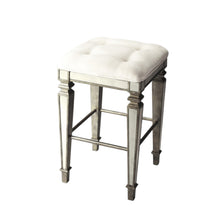 Load image into Gallery viewer, Backless Counter Height Bar Chair - White / Silver
