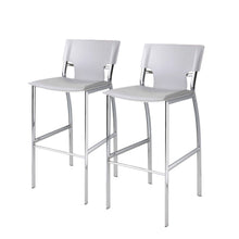 Load image into Gallery viewer, 29" Metal And Faux Leather Low Back Bar Height Bar Chairs (Set of 2) - White
