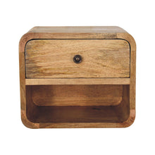 Load image into Gallery viewer, 12" Modern Solid Wood One Drawer Floating Nightstand - Oak
