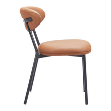 Load image into Gallery viewer, Upholstered Faux Leather Open Back Dining Side Chairs (Set of 2) - Brown
