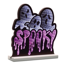 Load image into Gallery viewer, Halloween Ghost Tabletop Sign With LED (633944) - White / Black / Purple
