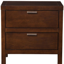 Load image into Gallery viewer, Two Drawers Faux Wood Nightstand - Brown
