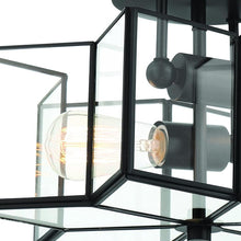 Load image into Gallery viewer, 16'' Unique Statement Two Light Metal Dimmable Flush Chandelier With Shades - Black
