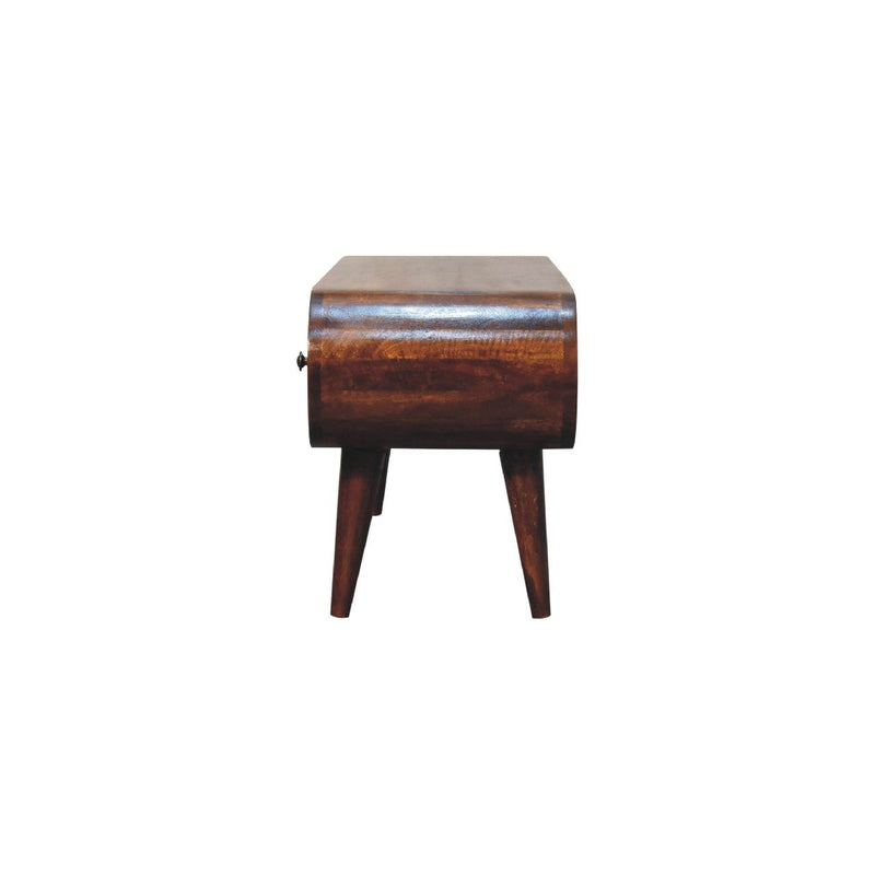 Solid Wood Enclosed Open Storage TV Stand (727855) - Brown