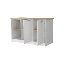 Load image into Gallery viewer, 59" Kitchen Island With Storage - White
