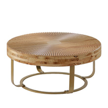 Load image into Gallery viewer, Modern Round Coffee Table With Wooden Carving Pattern
