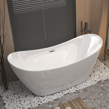 Load image into Gallery viewer, Freestanding Tub With Overflow And Pop Up Drain, Ergonomic Design
