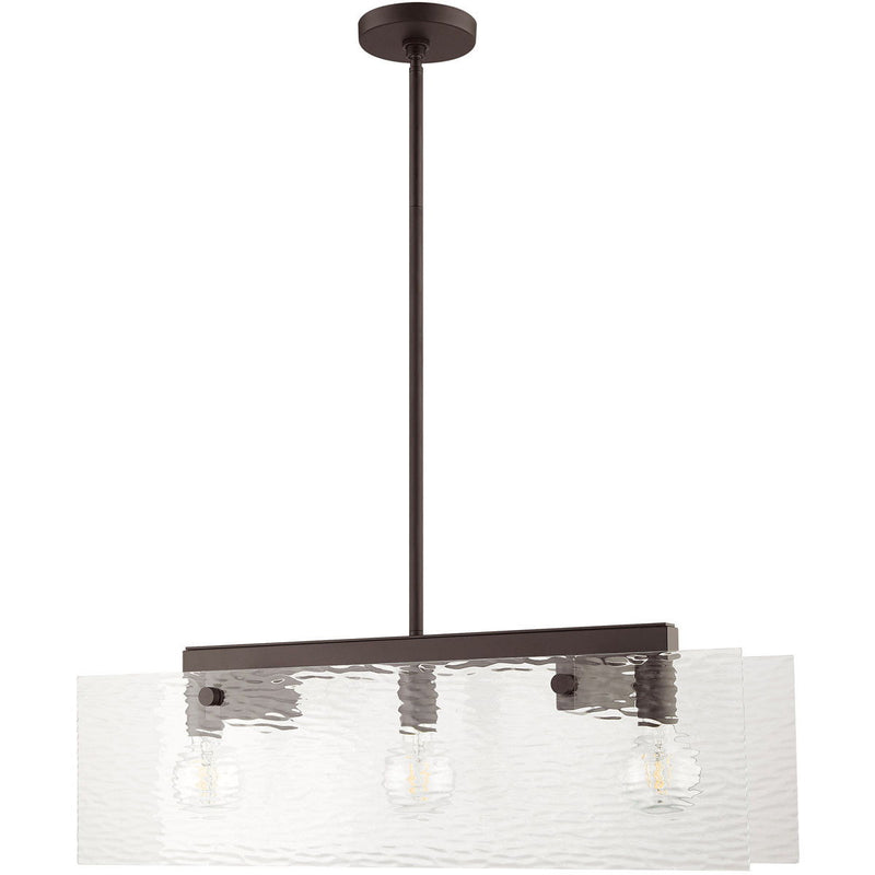 17" Three Light Dimmable Chandelier With Shades - Bronze