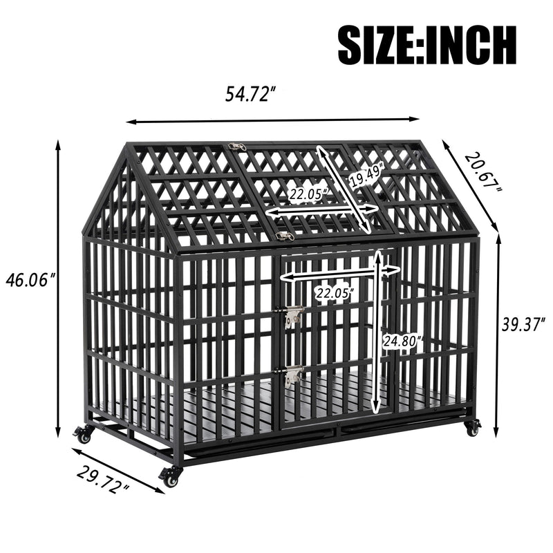 Heavy Duty Dog Crate Lockable Wheels