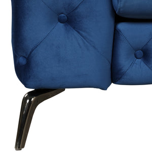 40.5" Velvet Upholstered Accent Sofa,Modern Single Sofa Chair with Button Tufted Back,Modern Single Couch for Living Room,Bedroom,or Small Space,Blue