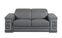 Load image into Gallery viewer, Genuine Leather Love Seat - Silver / Gray
