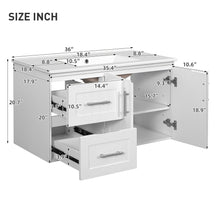 Load image into Gallery viewer, Wall Mounted Bathroom Vanity &amp; Sink, 2 Drawers
