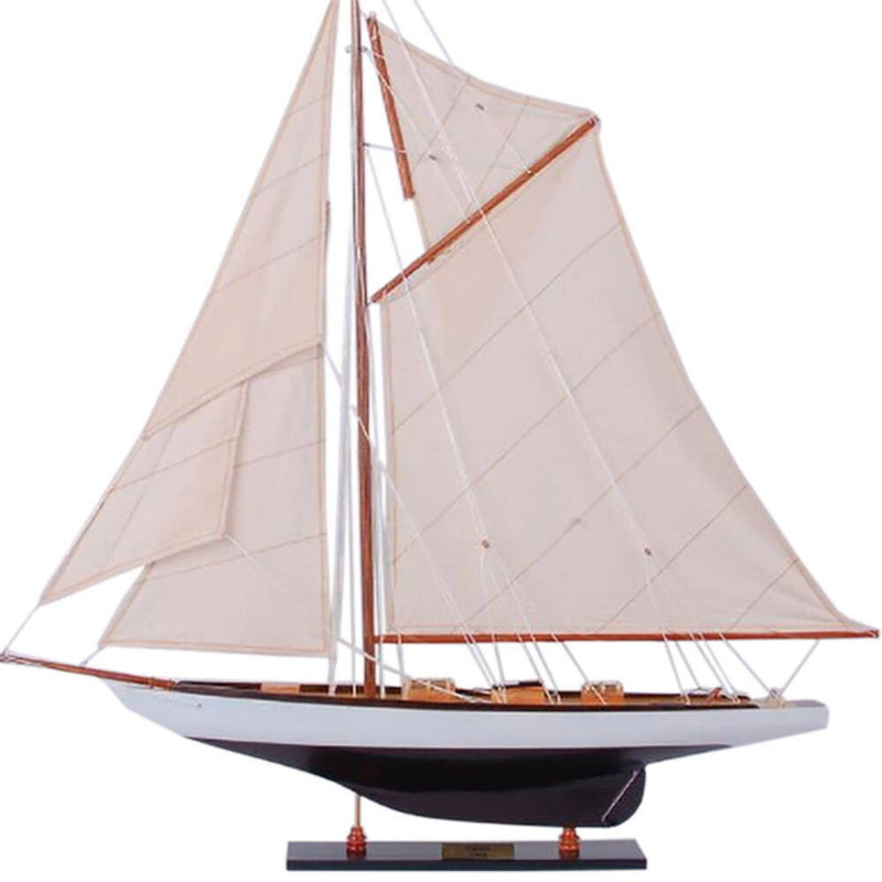 Hand Painted Model Boat (624670) - Dark Brown / Beige