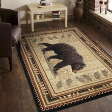 Load image into Gallery viewer, Nature's Nest - 5'3" X 7'3" Lodge Area Rug - Black
