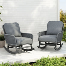Load image into Gallery viewer, Contemporary Minimalist Wicker Rocking Chair With Soft Cushions And Durable Wooden Frame
