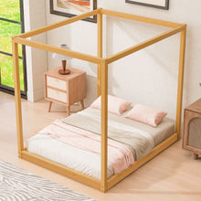 Load image into Gallery viewer, Wood Canopy Platform Bed With Support Legs And Airflow Slats
