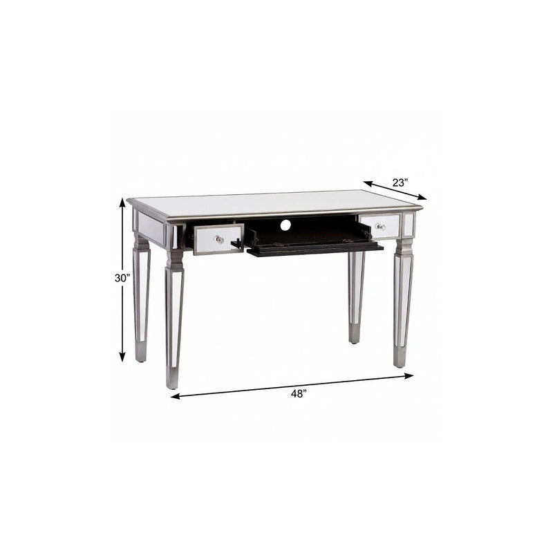 Mirrored With Three Drawers - Silver