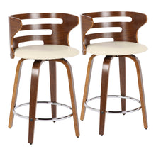 Load image into Gallery viewer, Cosini - Mid Century Modern Fixed Height Counter Stool With Footrest With Swivel (Set of 2)

