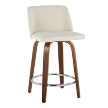Load image into Gallery viewer, Toriano - Mid Century Modern Fixed Height Counter Stool With Swivel With Round Footrest (Set of 2)
