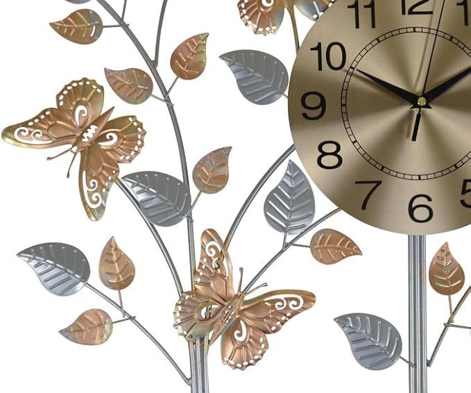 Silent Analog Novelty Wall Clock - Gold / Silver / Black
