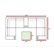 Load image into Gallery viewer, Modern Patio Rattan Sectional Set With Cushions
